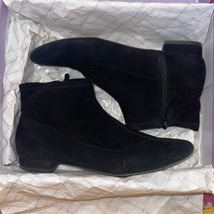 Black suede ankle boots